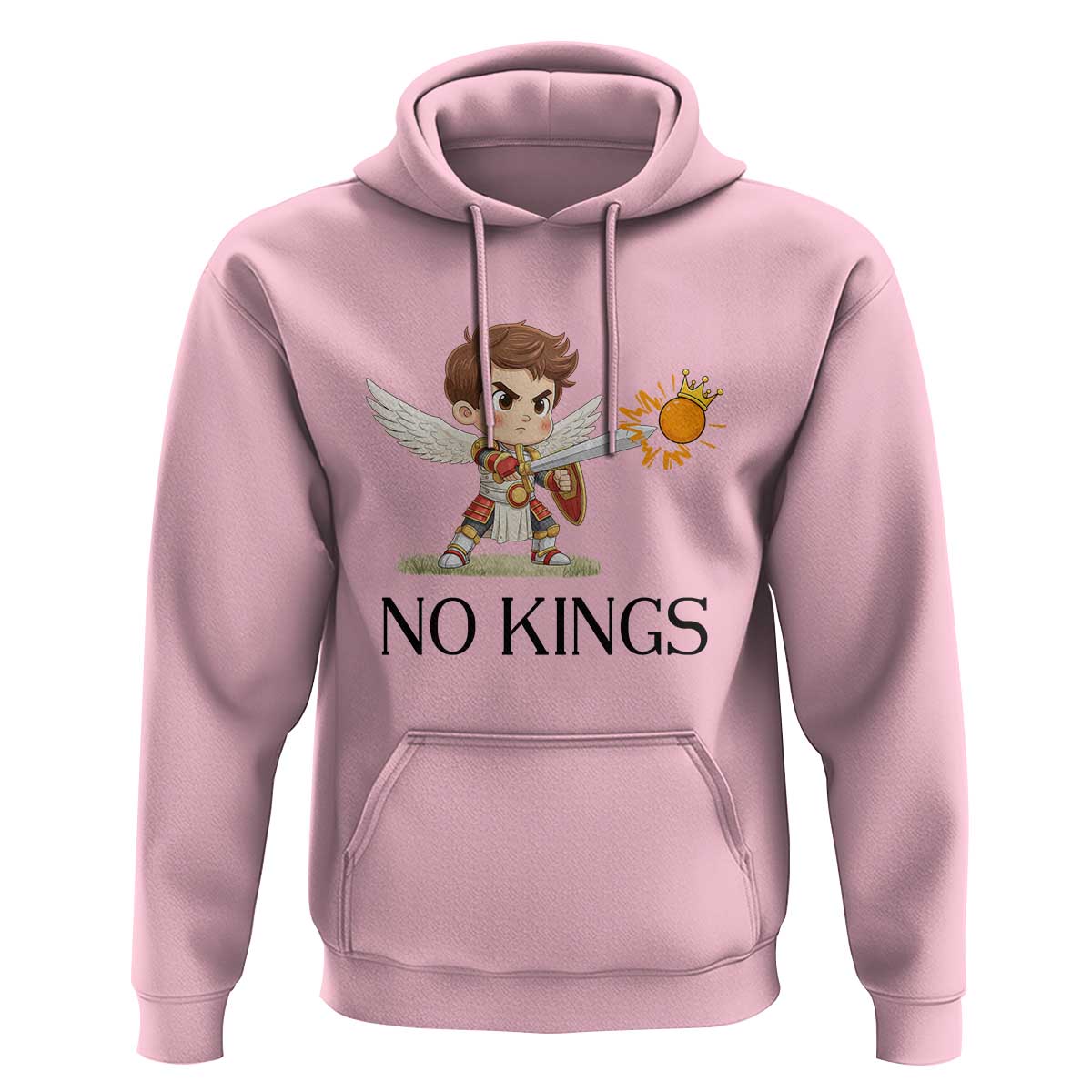 No Kings Hoodie Funny Saint Michael Topples The Crown