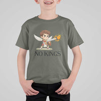 No Kings T Shirt For Kid Funny Saint Michael Topples The Crown
