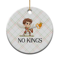 No Kings Ceramic Ornament Funny Saint Michael Topples The Crown