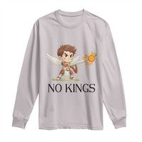 No Kings Long Sleeve Shirt Funny Saint Michael Topples The Crown
