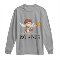 No Kings Long Sleeve Shirt Funny Saint Michael Topples The Crown