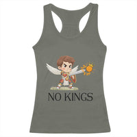 No Kings Racerback Tank Top Funny Saint Michael Topples The Crown