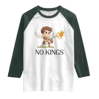 No Kings Raglan Shirt Funny Saint Michael Topples The Crown