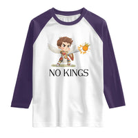No Kings Raglan Shirt Funny Saint Michael Topples The Crown
