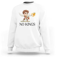 No Kings Sweatshirt Funny Saint Michael Topples The Crown