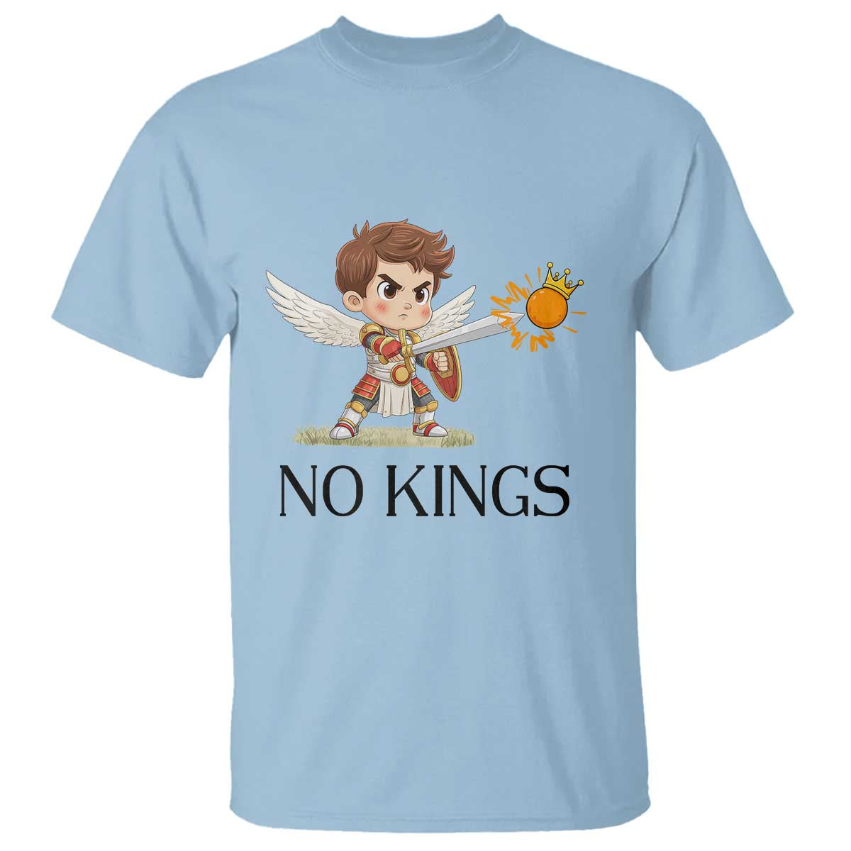 No Kings T Shirt Funny Saint Michael Topples The Crown