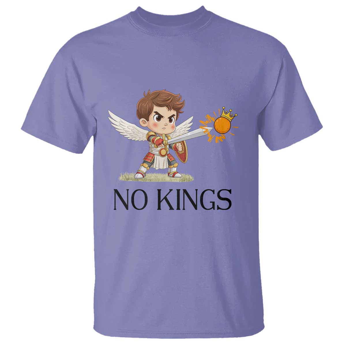 No Kings T Shirt Funny Saint Michael Topples The Crown