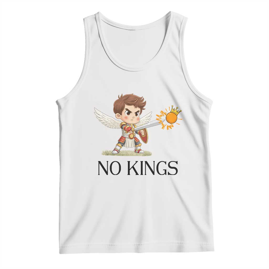 No Kings Tank Top Funny Saint Michael Topples The Crown
