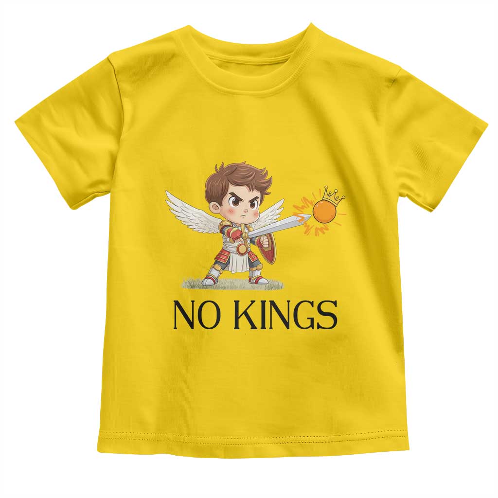 No Kings Toddler T Shirt Funny Saint Michael Topples The Crown