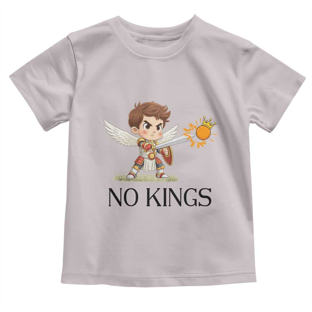 No Kings Toddler T Shirt Funny Saint Michael Topples The Crown