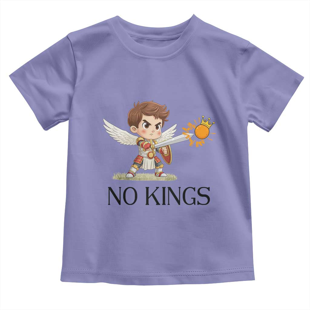 No Kings Toddler T Shirt Funny Saint Michael Topples The Crown