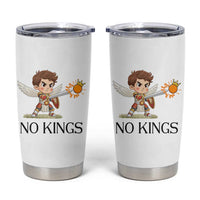No Kings Tumbler Cup Funny Saint Michael Topples The Crown