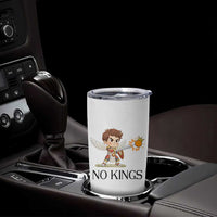 No Kings Tumbler Cup Funny Saint Michael Topples The Crown