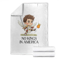 No Kings In America Throw Blanket Funny Saint Michael Kicking Crown