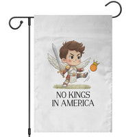No Kings In America Garden Flag Funny Saint Michael Kicking Crown