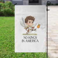 No Kings In America Garden Flag Funny Saint Michael Kicking Crown
