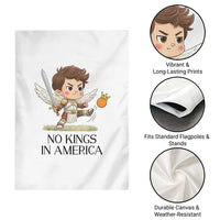 No Kings In America Garden Flag Funny Saint Michael Kicking Crown