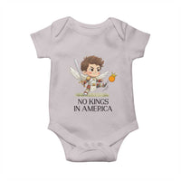 No Kings In America Baby Onesie Funny Saint Michael Kicking Crown