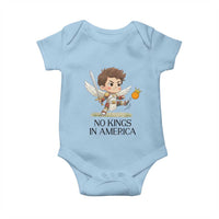 No Kings In America Baby Onesie Funny Saint Michael Kicking Crown