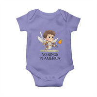 No Kings In America Baby Onesie Funny Saint Michael Kicking Crown