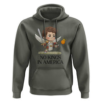 No Kings In America Hoodie Funny Saint Michael Kicking Crown