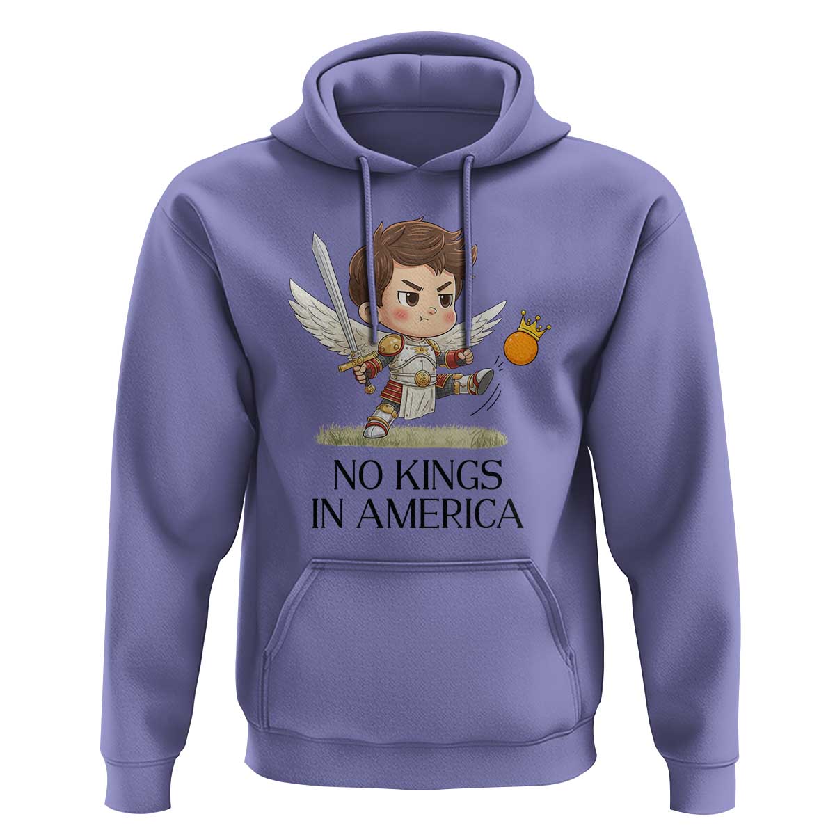 No Kings In America Hoodie Funny Saint Michael Kicking Crown