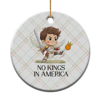 No Kings In America Ceramic Ornament Funny Saint Michael Kicking Crown
