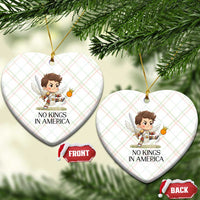 No Kings In America Ceramic Ornament Funny Saint Michael Kicking Crown