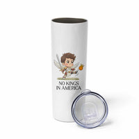 No Kings In America Skinny Tumbler Funny Saint Michael Kicking Crown