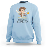 No Kings In America Sweatshirt Funny Saint Michael Kicking Crown