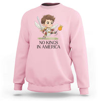 No Kings In America Sweatshirt Funny Saint Michael Kicking Crown