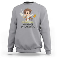 No Kings In America Sweatshirt Funny Saint Michael Kicking Crown