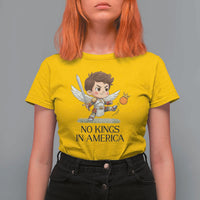 No Kings In America T Shirt For Women Funny Saint Michael Kicking Crown