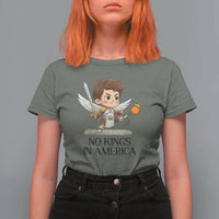 No Kings In America T Shirt For Women Funny Saint Michael Kicking Crown