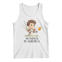 No Kings In America Tank Top Funny Saint Michael Kicking Crown