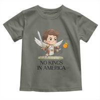 No Kings In America Toddler T Shirt Funny Saint Michael Kicking Crown