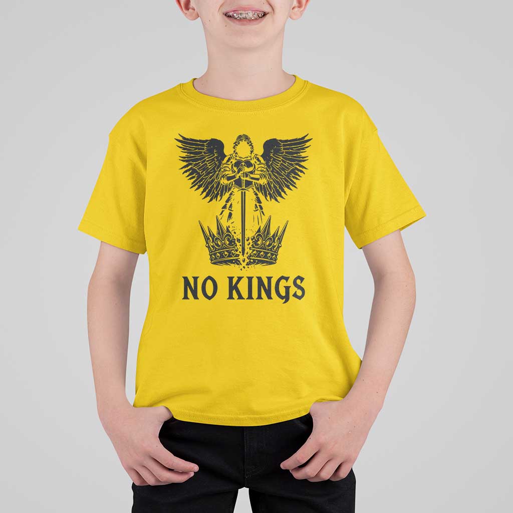 No Kings T Shirt For Kid St Michael Archangel Victory Over Tyranny