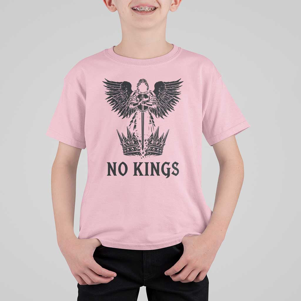 No Kings T Shirt For Kid St Michael Archangel Victory Over Tyranny