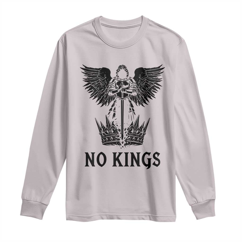 No Kings Long Sleeve Shirt St Michael Archangel Victory Over Tyranny
