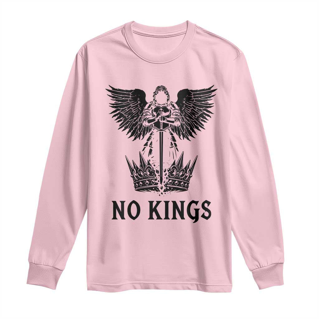 No Kings Long Sleeve Shirt St Michael Archangel Victory Over Tyranny