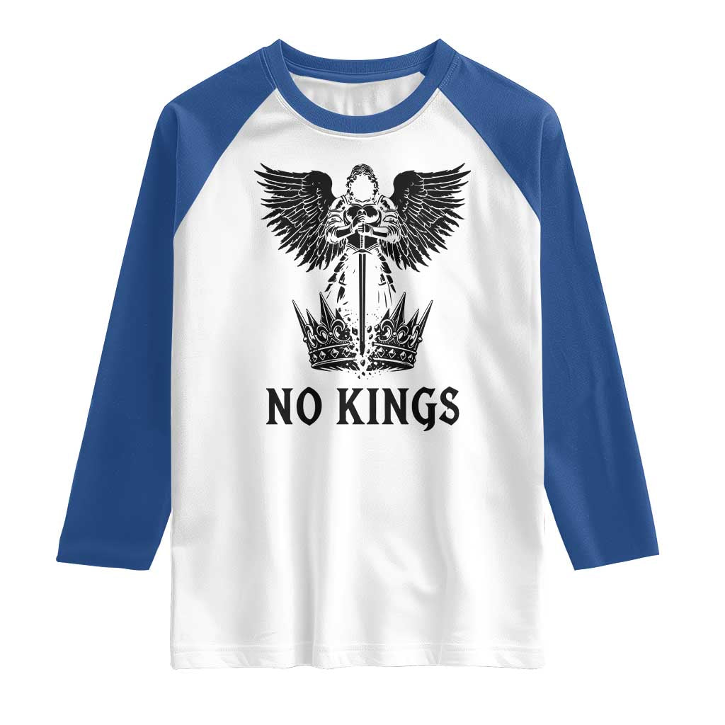 No Kings Raglan Shirt St Michael Archangel Victory Over Tyranny