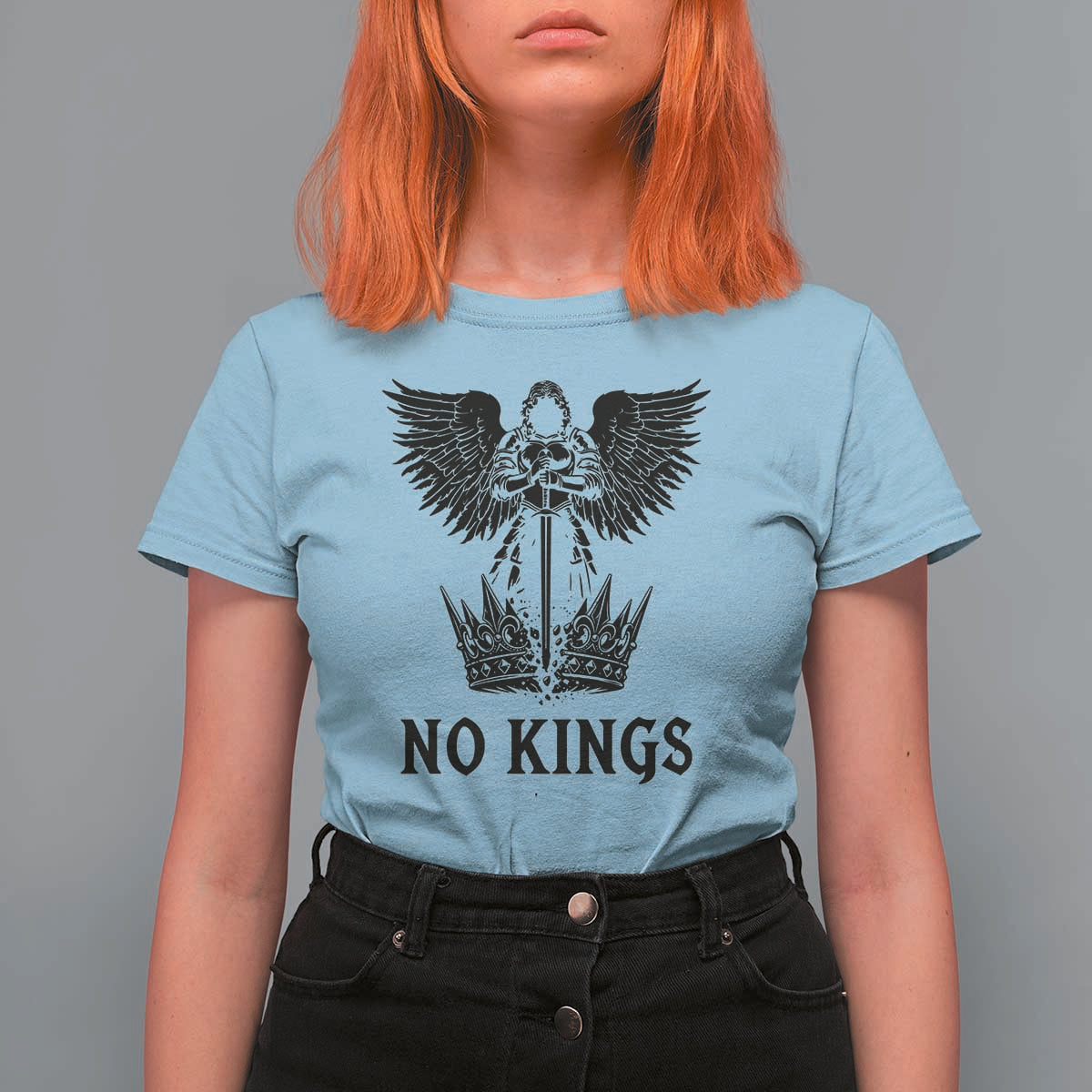 No Kings T Shirt For Women St Michael Archangel Victory Over Tyranny