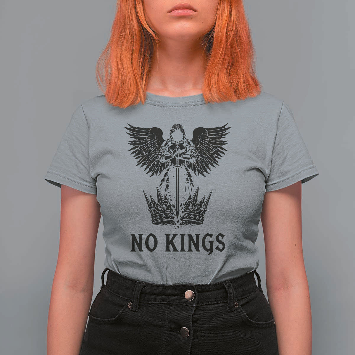 No Kings T Shirt For Women St Michael Archangel Victory Over Tyranny