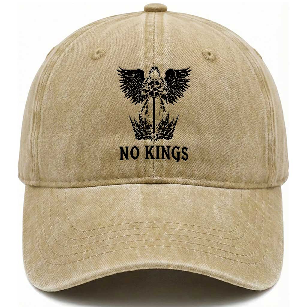 No Kings Washed Cotton Baseball Cap St Michael Archangel Victory Over Tyranny