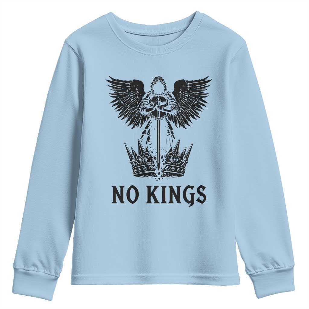 No Kings Youth Sweatshirt St Michael Archangel Victory Over Tyranny