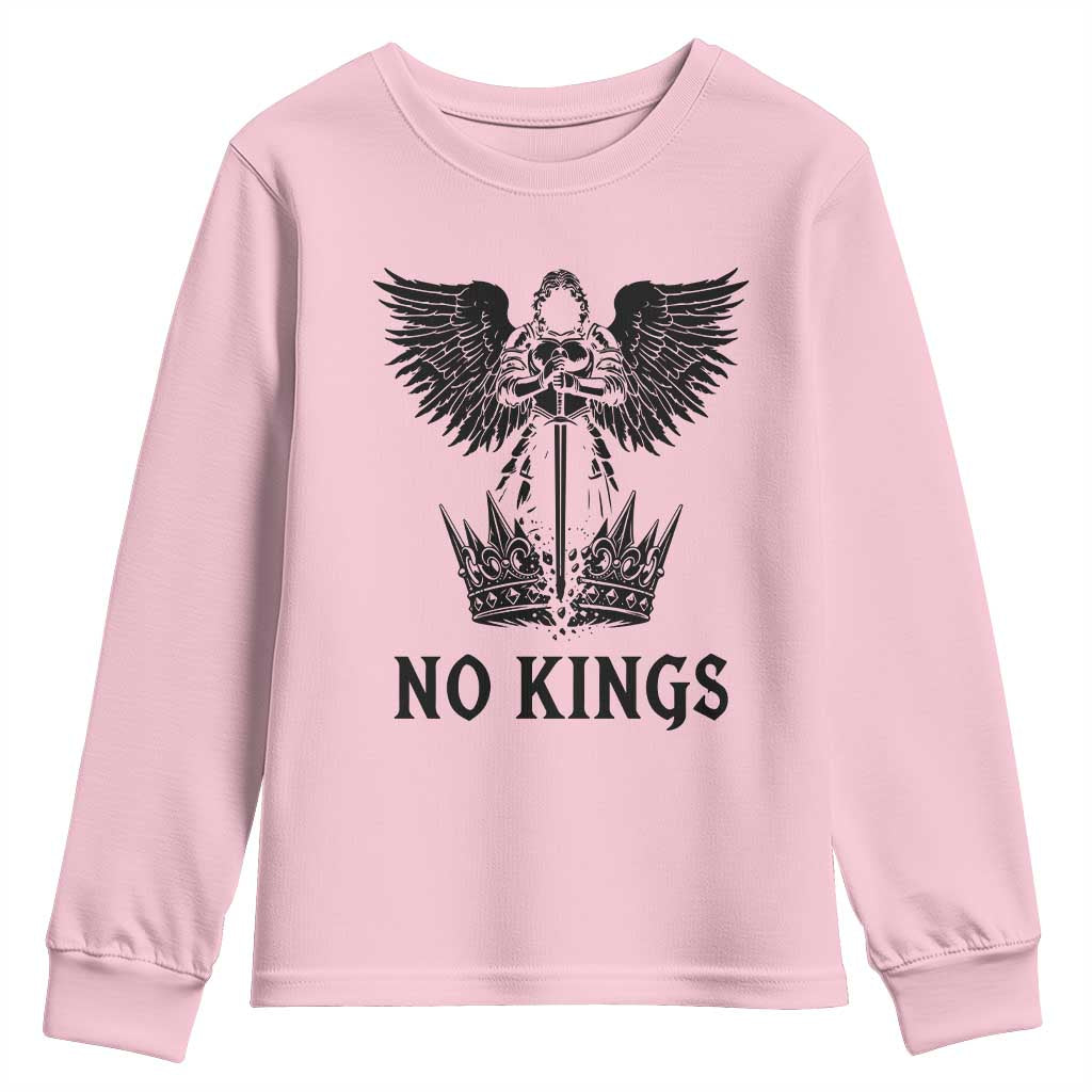 No Kings Youth Sweatshirt St Michael Archangel Victory Over Tyranny