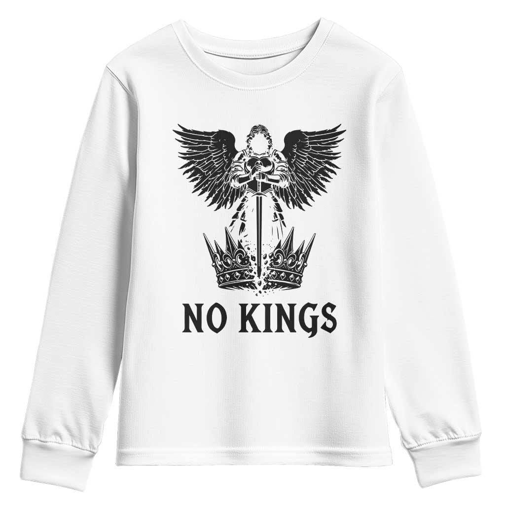 No Kings Youth Sweatshirt St Michael Archangel Victory Over Tyranny