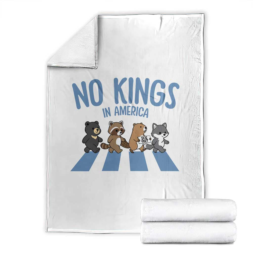 Funny No Kings Cute Forest Animals Throw Blanket Gift For Animal Lovers