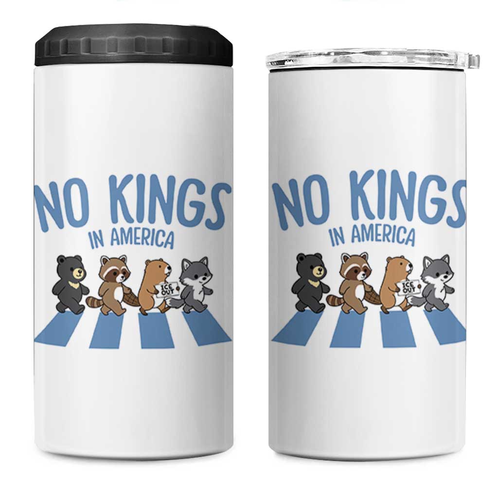 Funny No Kings Cute Forest Animals 4 in 1 Can Cooler Tumbler Gift For Animal Lovers