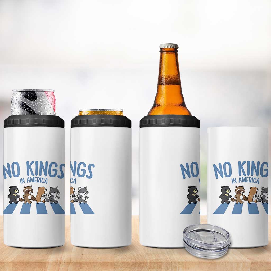 Funny No Kings Cute Forest Animals 4 in 1 Can Cooler Tumbler Gift For Animal Lovers